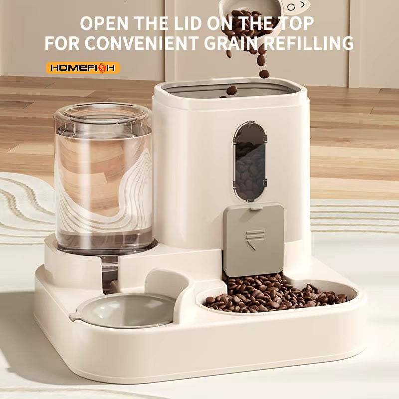 2-in-1 Automatic Cat Food & Water Dispenser