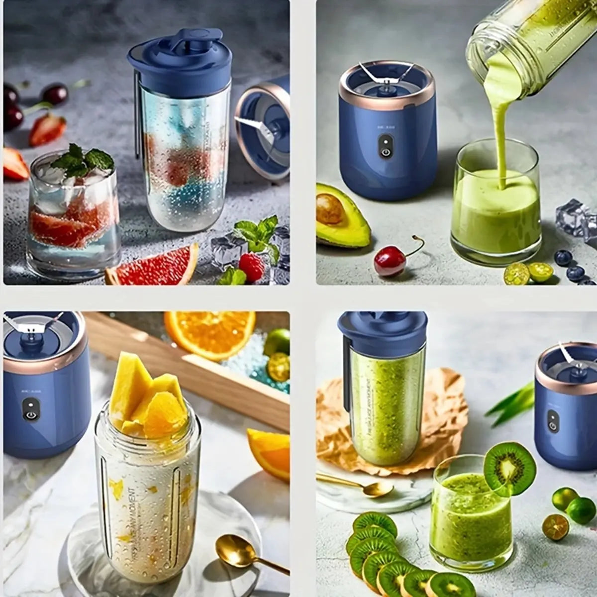 Portable USB Blender Bottle – 6-Blade Rechargeable Smoothie & Juice Maker
