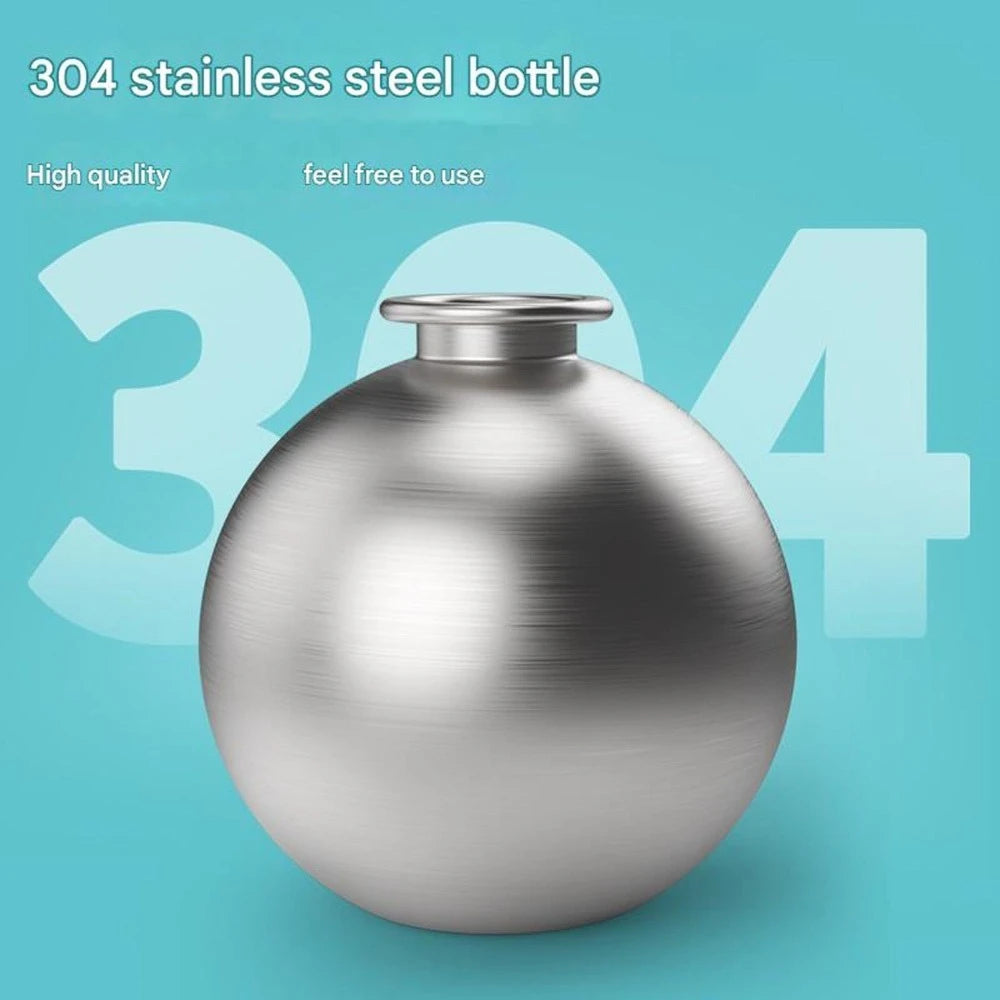 Dog Water Bottle for Walks – 285ml Stainless Steel with Silicone Bowl, Leak-Proof