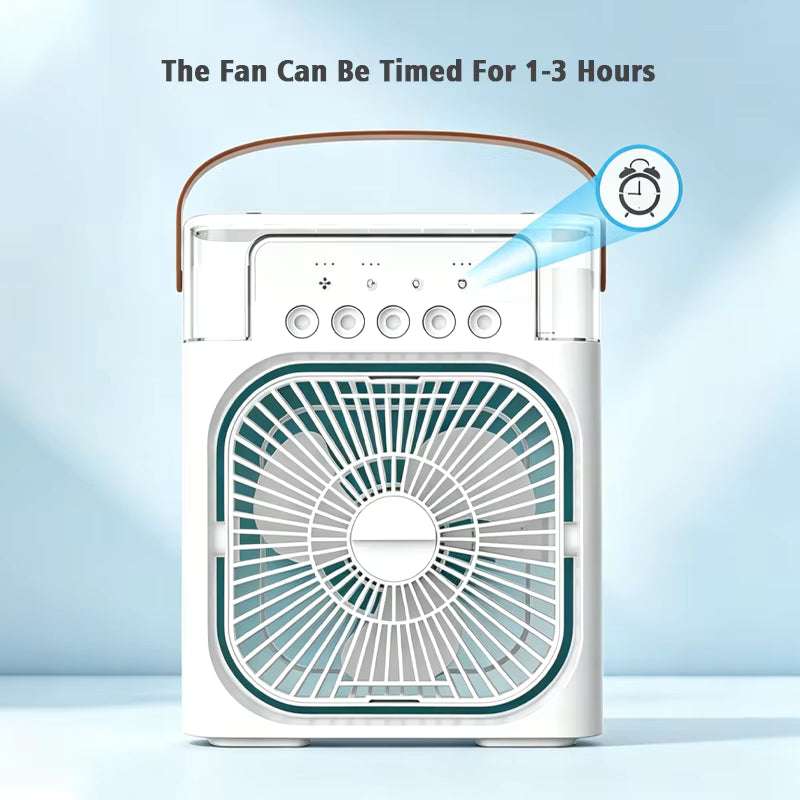 Portable USB Cooling Fan with Mist – 3-Speed Desktop Air Cooler