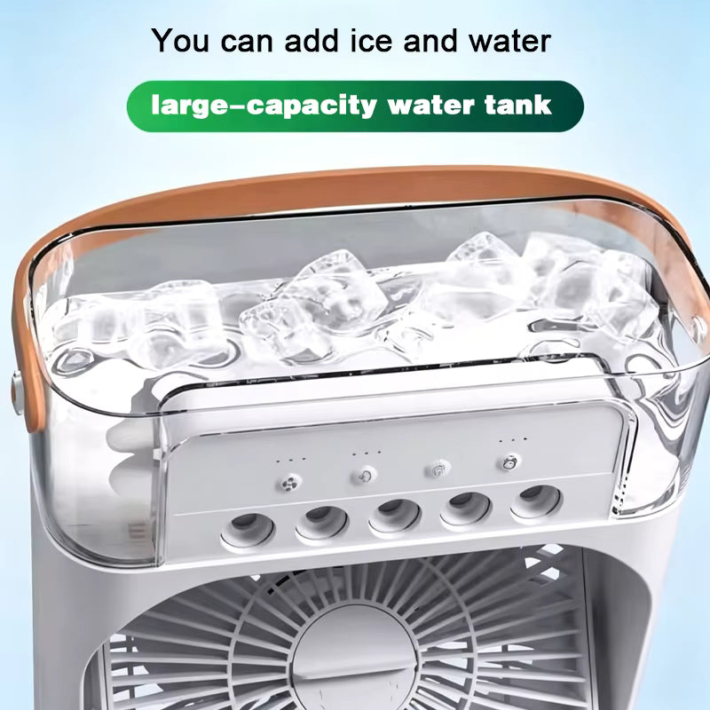 Portable USB Cooling Fan with Mist – 3-Speed Desktop Air Cooler