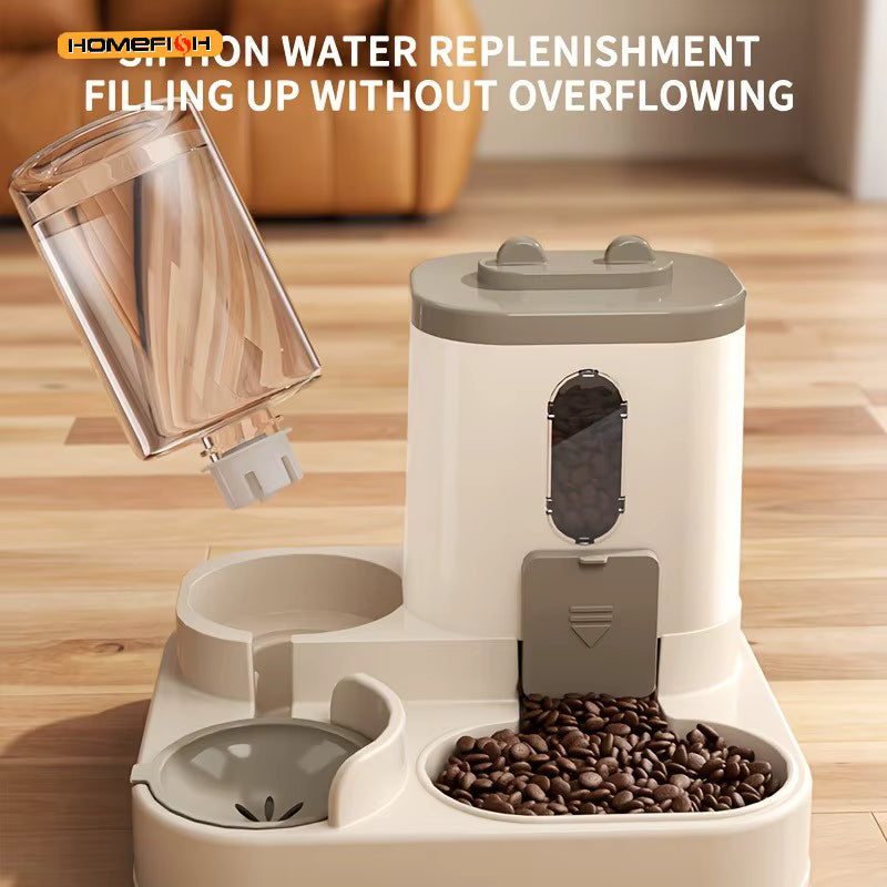 2-in-1 Automatic Cat Food & Water Dispenser