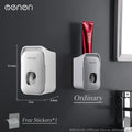 Wall-Mounted Toothpaste Dispenser & Toothbrush Holder – No Drilling Required